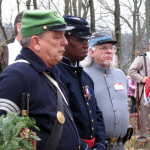 David Clark and Gary Burke standing with descendants