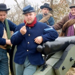 Reenactors at Redoubt 1 (L to R) Tyler Sneed, Jeremy Johnson, Bart Boaz and Rick Hoover)