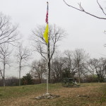 Redoubt No. 1 flying yellow field hospital flag